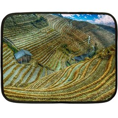 Rice Field China Asia Rice Rural Fleece Blanket (mini) by Celenk