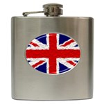 Union Jack Flag National Country Hip Flask (6 oz) Front