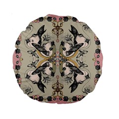 Vintage Birds Standard 15  Premium Round Cushions by Celenk