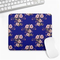 Ndigo Bedding Floral Large Mousepads by Celenk