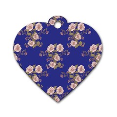 Ndigo Bedding Floral Dog Tag Heart (one Side) by Celenk