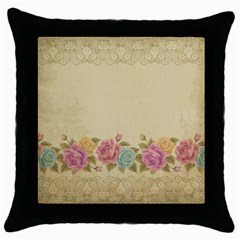 Shabby Country Throw Pillow Case (black)