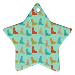 Blue Orange Boots Ornament (star) by snowwhitegirl