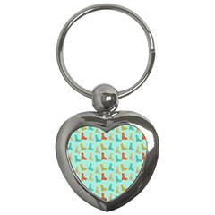 Blue Orange Boots Key Chains (heart) 