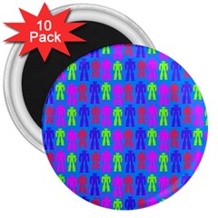 Neon Robot 3  Magnets (10 Pack)  by snowwhitegirl