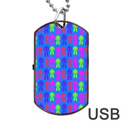 Neon Robot Dog Tag Usb Flash (one Side) by snowwhitegirl