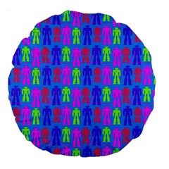 Neon Robot Large 18  Premium Round Cushions by snowwhitegirl