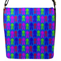 Neon Robot Flap Messenger Bag (s) by snowwhitegirl