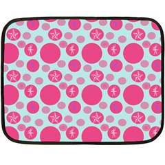 Blue Retro Dots Double Sided Fleece Blanket (mini)  by snowwhitegirl