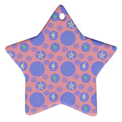 Pink Retro Dots Star Ornament (two Sides)
