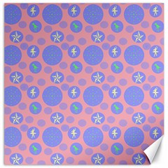 Pink Retro Dots Canvas 16  X 16   by snowwhitegirl