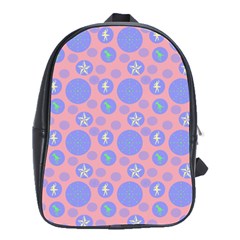 Pink Retro Dots School Bag (large)