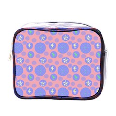 Pink Retro Dots Mini Toiletries Bags