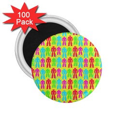 Colorful Robots 2 25  Magnets (100 Pack) 