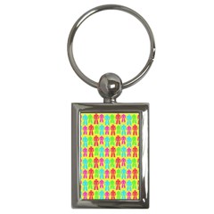 Colorful Robots Key Chains (rectangle) 