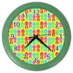 Colorful Robots Color Wall Clocks