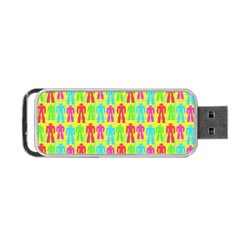 Colorful Robots Portable Usb Flash (one Side)