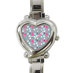 Pink Dress Blue Heart Italian Charm Watch by snowwhitegirl