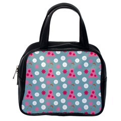 Pink Dress Blue Classic Handbags (one Side)