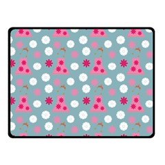 Pink Dress Blue Double Sided Fleece Blanket (small) 