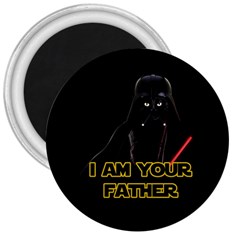 Darth Vader Cat 3  Magnets by Valentinaart