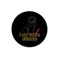 Darth Vader Cat Magnet 3  (round) by Valentinaart