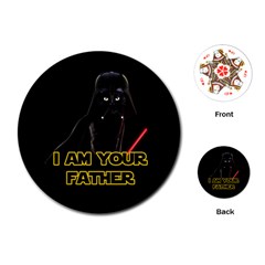 Darth Vader Cat Playing Cards (round)  by Valentinaart