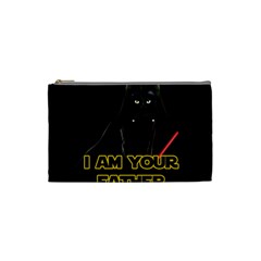 Darth Vader Cat Cosmetic Bag (small)  by Valentinaart