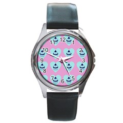 Cupcakes In Pink Round Metal Watch by snowwhitegirl