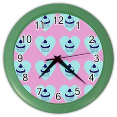 Cupcakes In Pink Color Wall Clocks