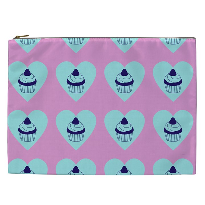 Cupcakes In Pink Cosmetic Bag (XXL) 