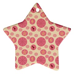 Cream Retro Dots Star Ornament (two Sides)