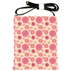 Cream Retro Dots Shoulder Sling Bags by snowwhitegirl