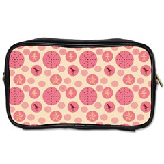 Cream Retro Dots Toiletries Bags