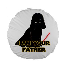 Darth Vader Cat Standard 15  Premium Round Cushions by Valentinaart