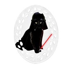 Darth Vader Cat Ornament (oval Filigree) by Valentinaart