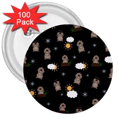 Groundhog Day Pattern 3  Buttons (100 Pack)  by Valentinaart