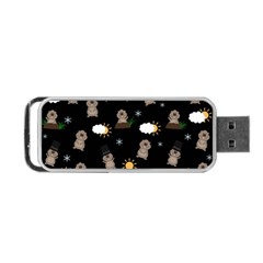 Groundhog Day Pattern Portable Usb Flash (one Side) by Valentinaart