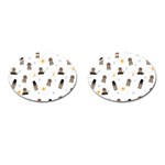 Groundhog Day Pattern Cufflinks (Oval) Front(Pair)