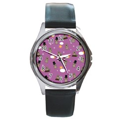 Groundhog Day Pattern Round Metal Watch