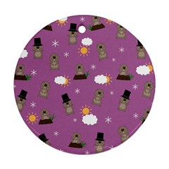 Groundhog Day Pattern Ornament (Round)