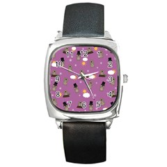 Groundhog Day Pattern Square Metal Watch