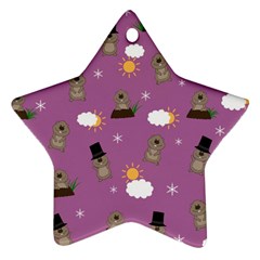 Groundhog Day Pattern Star Ornament (Two Sides)