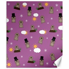 Groundhog Day Pattern Canvas 8  x 10 