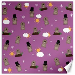 Groundhog Day Pattern Canvas 16  x 16  