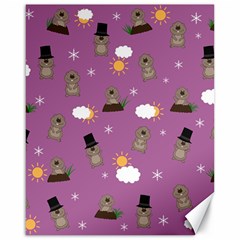 Groundhog Day Pattern Canvas 16  x 20  