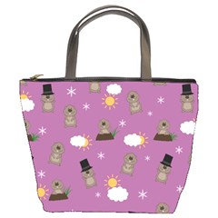 Groundhog Day Pattern Bucket Bags