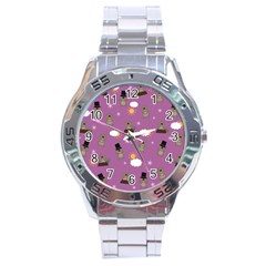 Groundhog Day Pattern Stainless Steel Analogue Watch