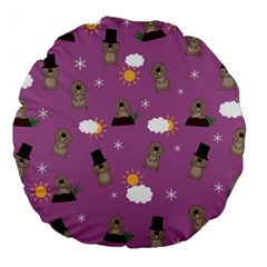 Groundhog Day Pattern Large 18  Premium Round Cushions