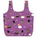 Groundhog Day Pattern Full Print Recycle Bags (L)  Front